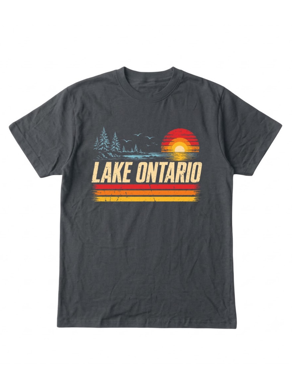 Gildan Lake Ontario Graphic Tee - Charcoal